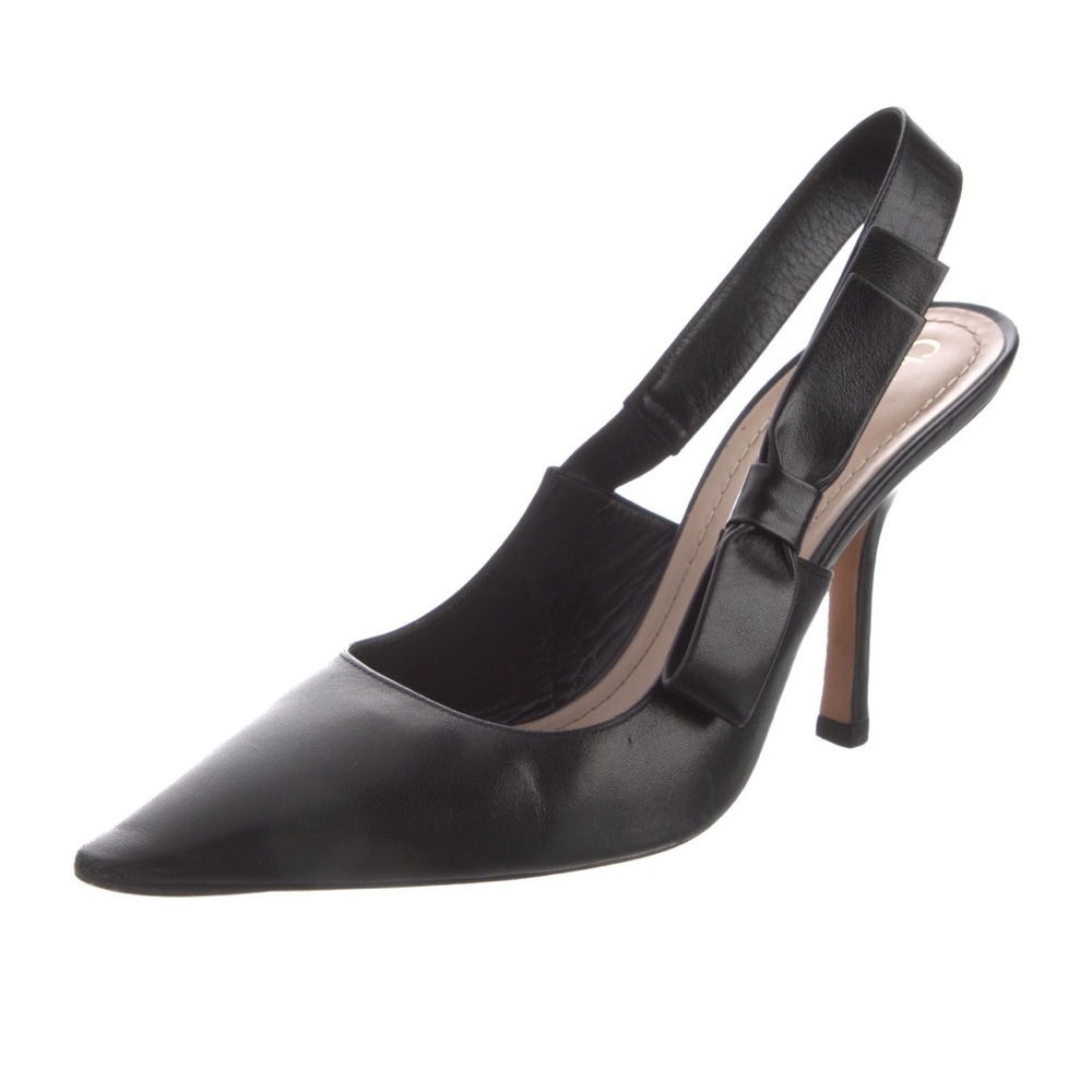 Christian Dior black leather Sweet-D slingback